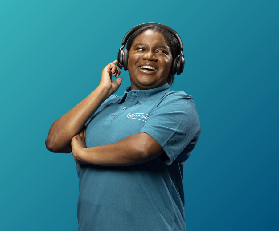 vrouw met headset
